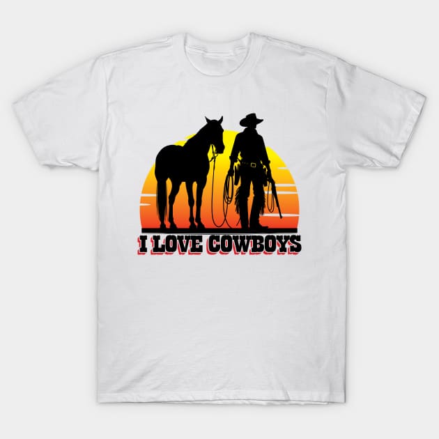 I Love Cowboys v8 T-Shirt by Emma